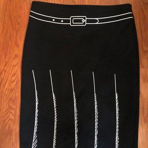 Solo Paris Women's Black and White Pencil Skirt